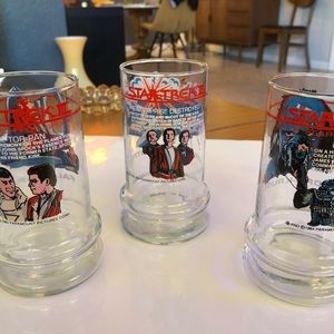 Vintage Set Of 3 1984 Taco Bell Star Trek III Collectable Vintage Glass Tumblers